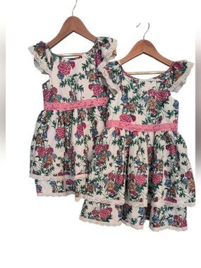 Pippa & Julie 2 Tier Lace Ruffle Lined  Floral Dress